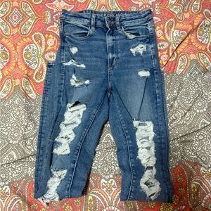 American Eagle Outfitters Women's Ripped Highest Rise Jegging